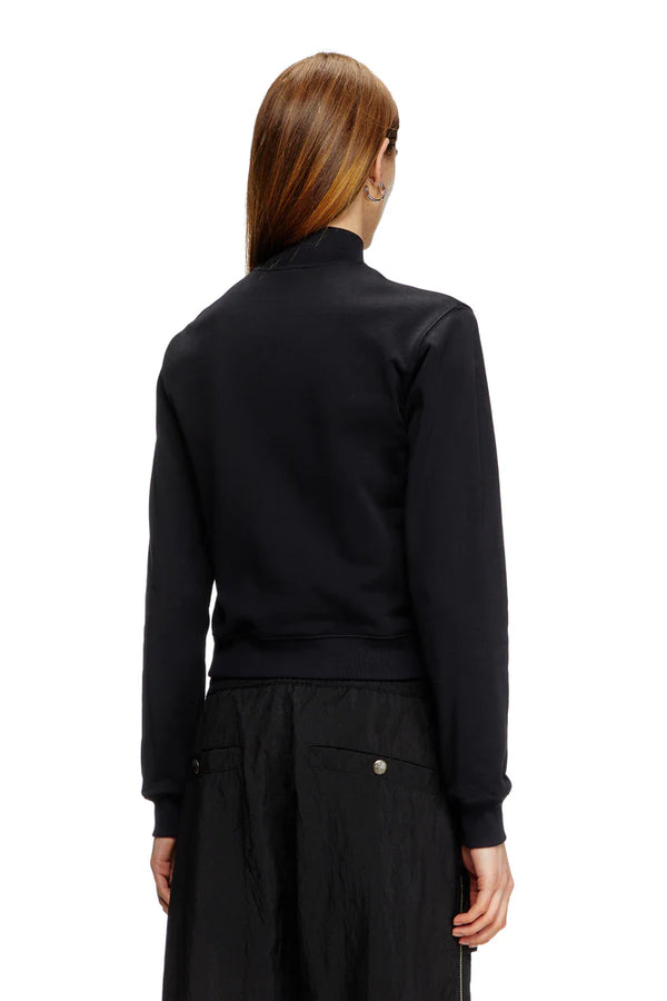 Zip-up sweatshirt with cut-out logo