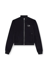 Zip-up sweatshirt with cut-out logo