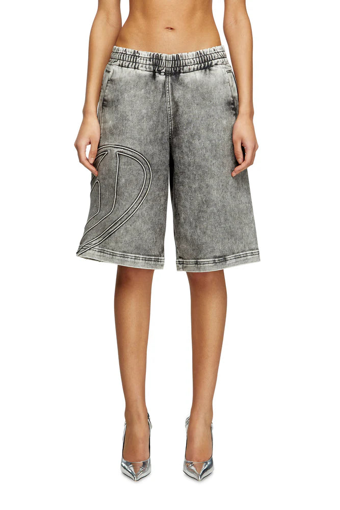 Track Denim bermudas with Oval D