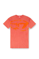 Acid-wash T-shirt with flocked Oval D logo