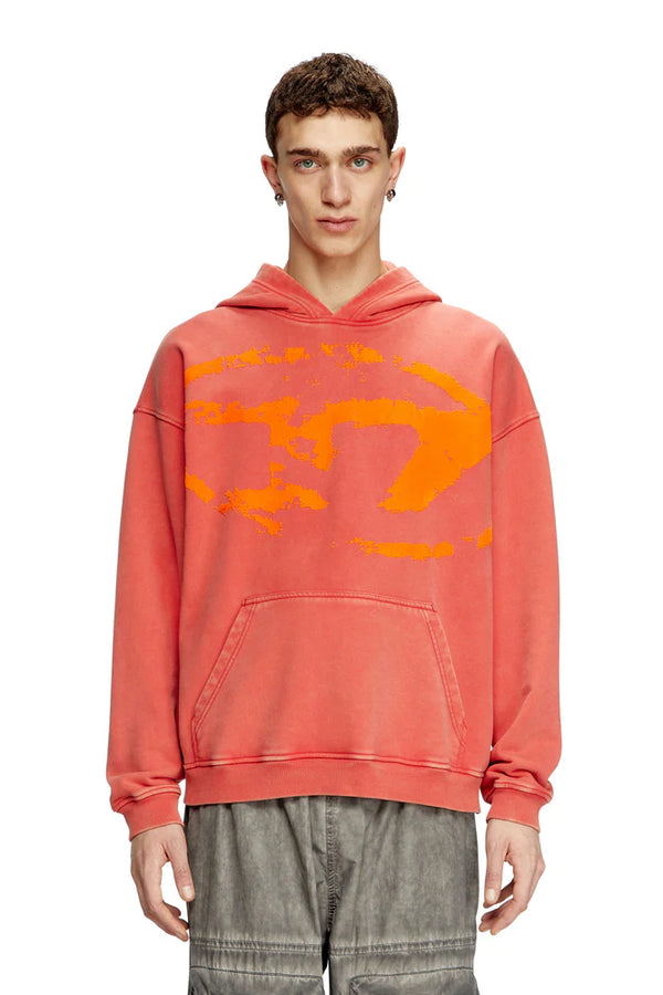 Hoodie with flocked Oval D logo