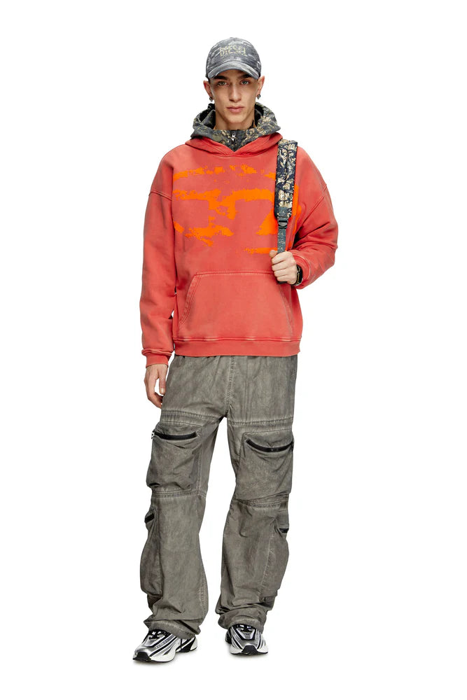 Hoodie with flocked Oval D logo