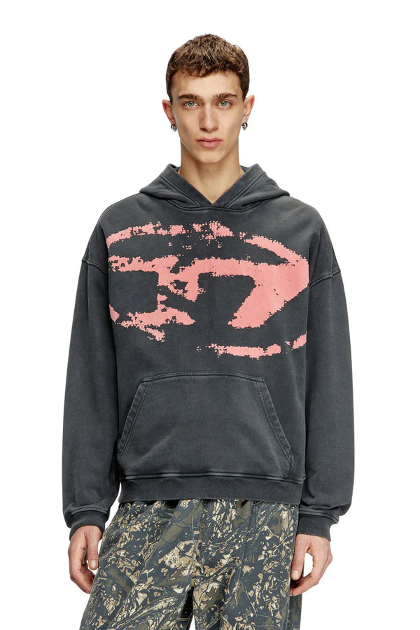 Hoodie with flocked Oval D logo