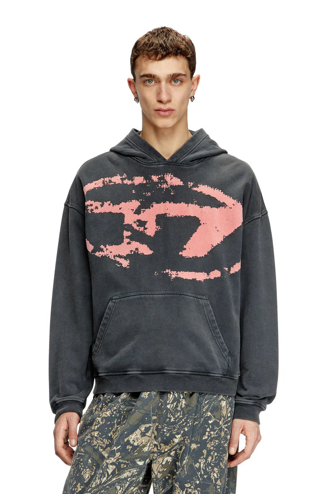 Hoodie with flocked Oval D logo