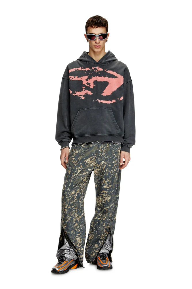 Hoodie with flocked Oval D logo