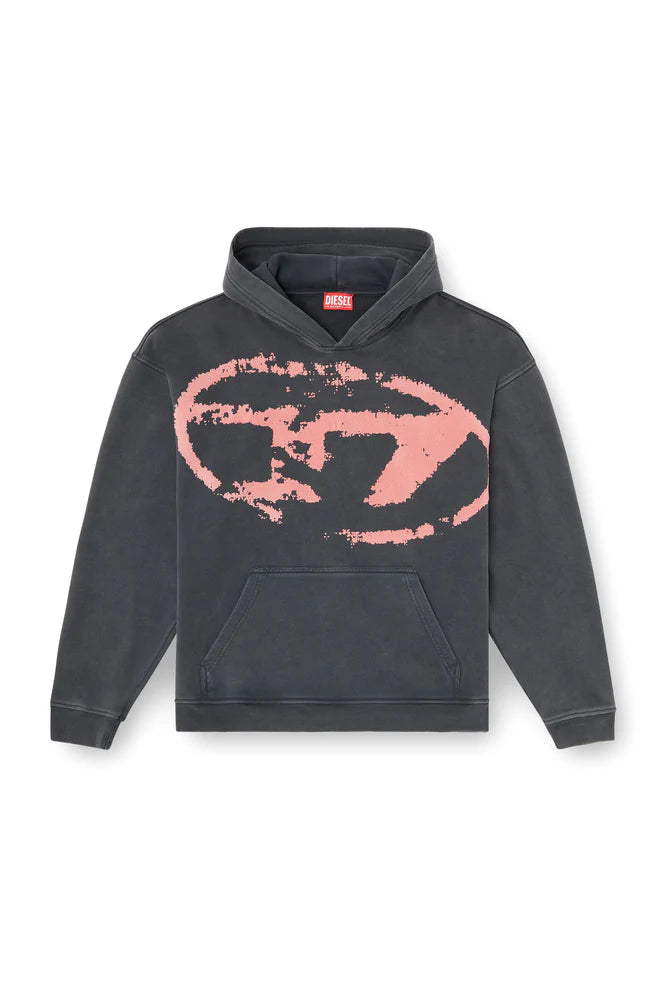 Hoodie with flocked Oval D logo