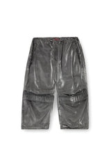Cropped satin cargo pants