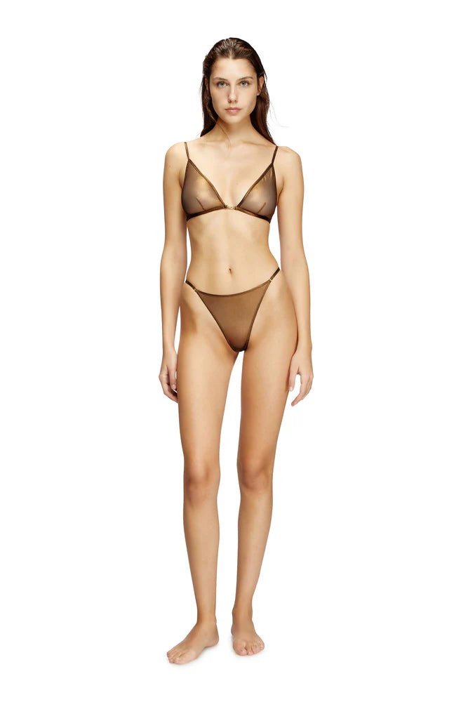 Sheer thong with Oval D detail