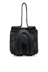 Cage-D-Raffia-effect mesh tote bag