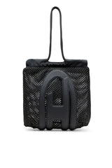 Cage-D-Raffia-effect mesh tote bag