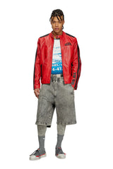 Biker jacket in perforated leather