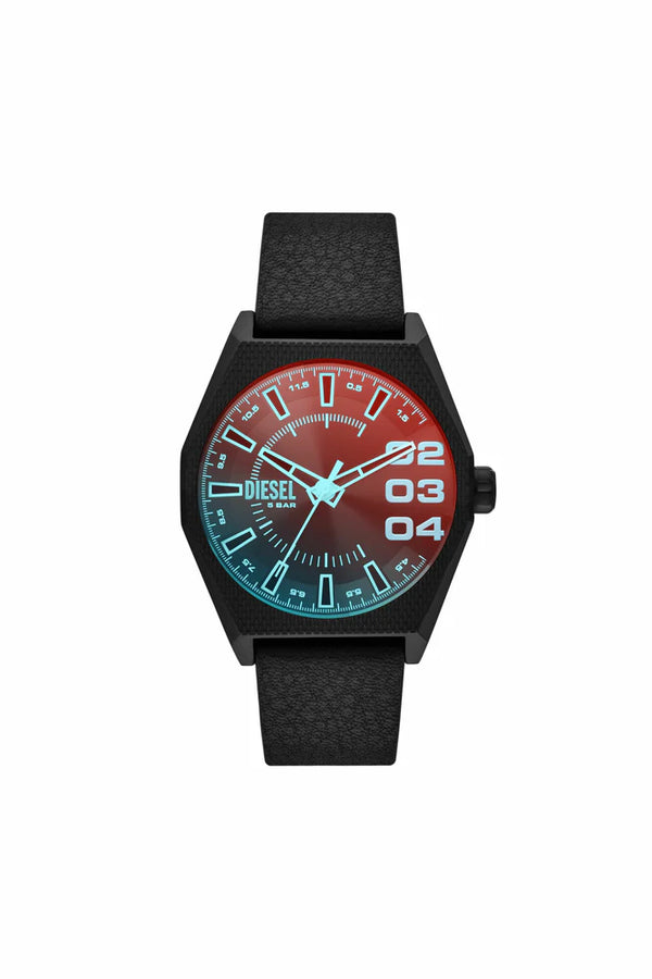 Scraper Black Leather Watch