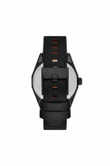 Scraper Black Leather Watch
