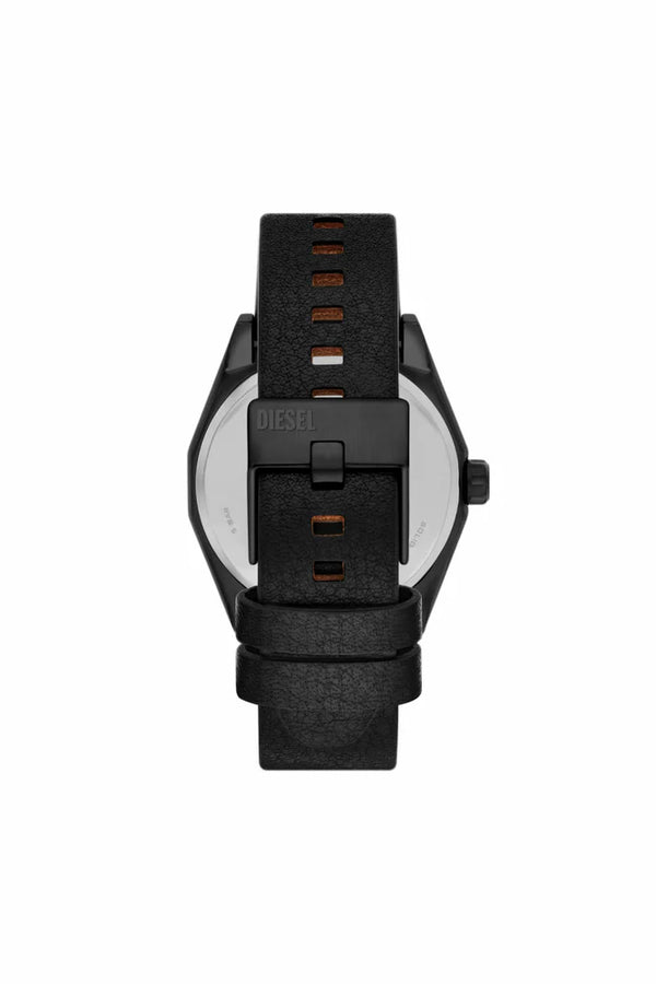 Scraper Black Leather Watch