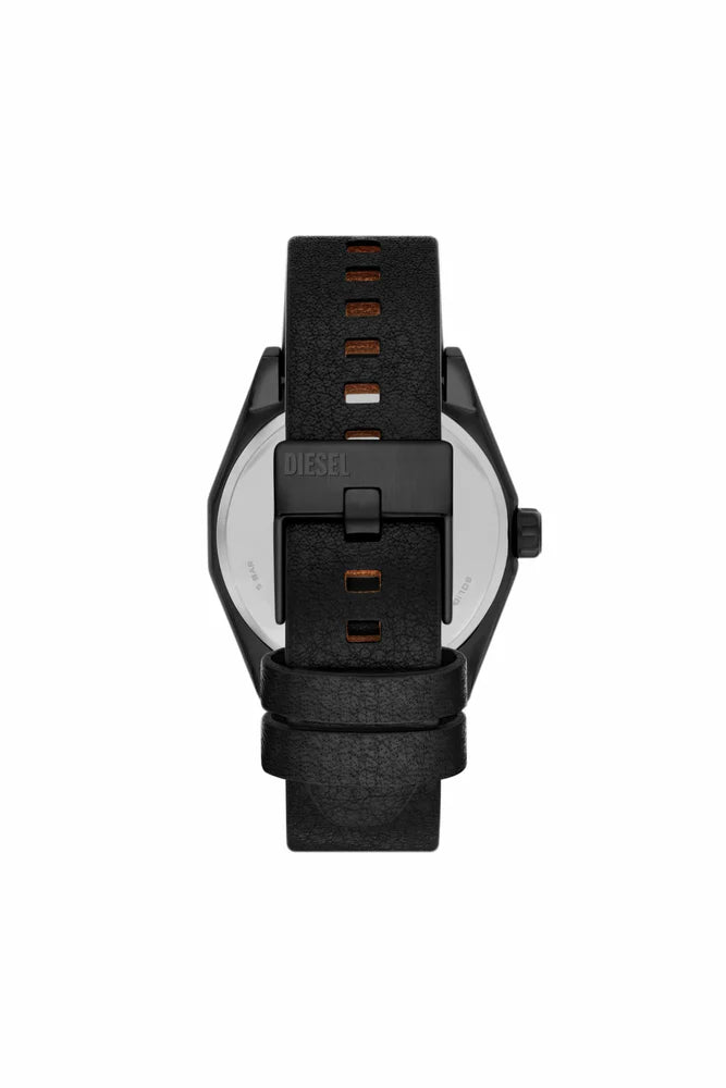 Scraper Black Leather Watch
