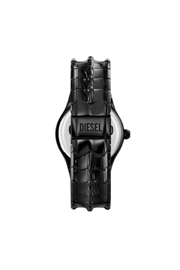 Vert three-hand date black stainless steel watch