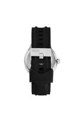 Streamline three-hand black silicone watch