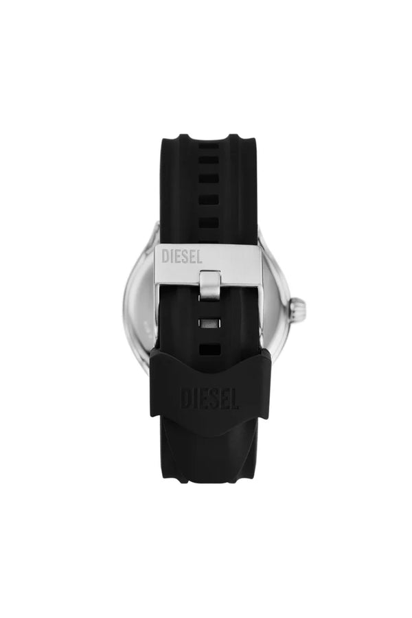 Streamline three-hand black silicone watch