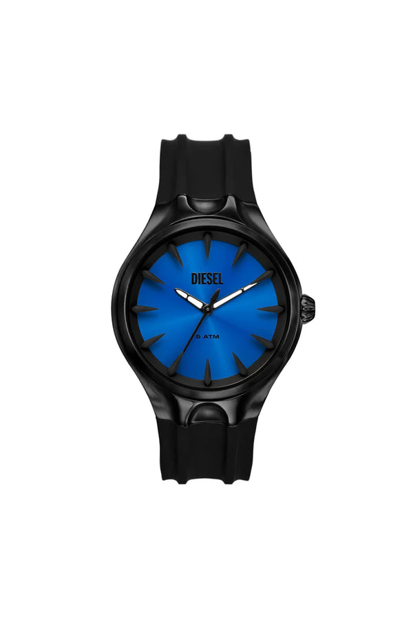 Streamline three-hand black silicone watch