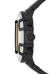 Griffed chronograph black leather watch