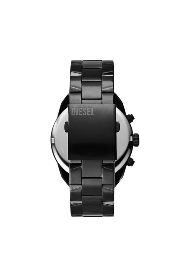 Spiked chronograph black stainless steel watch