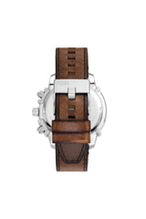 Griffed chronograph brown leather watch