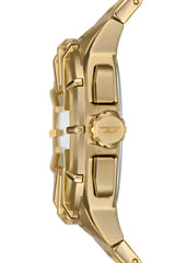 Framed gold-tone stainless steel watch