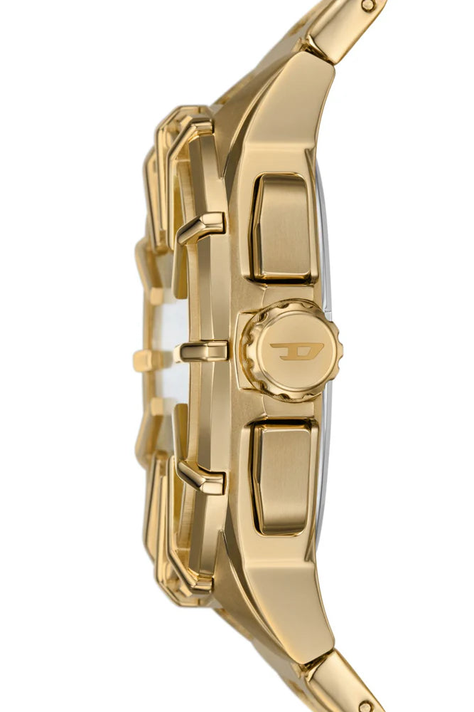 Framed gold-tone stainless steel watch