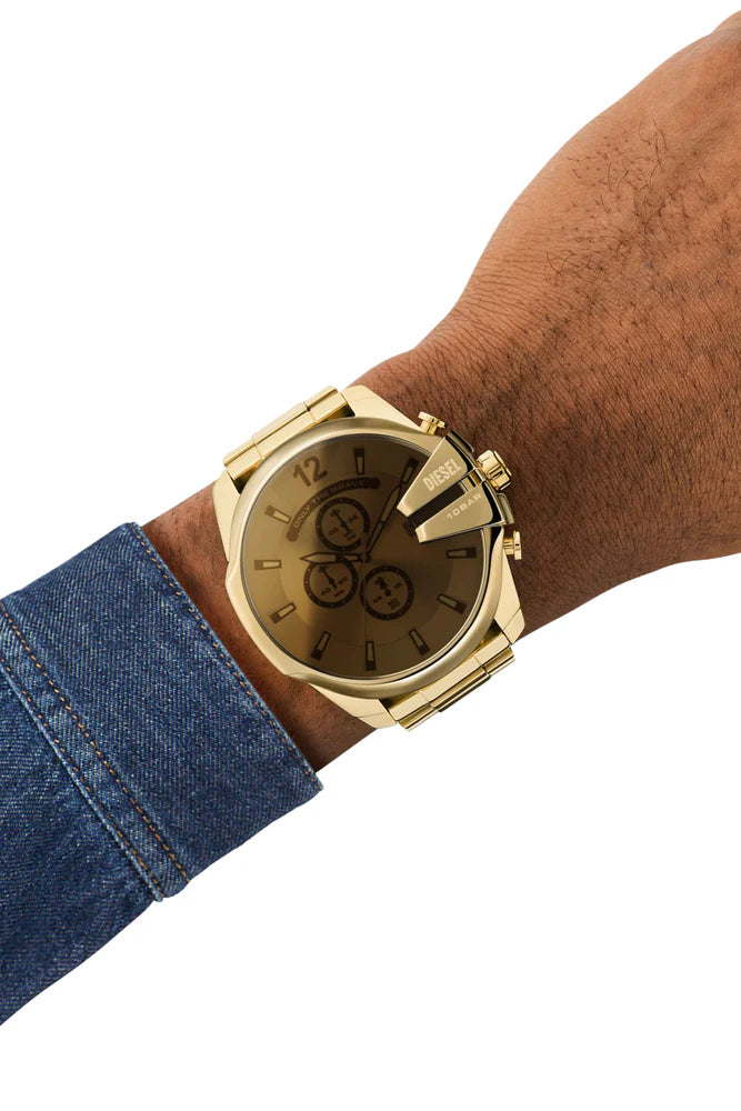 Mega Chief chronograph gold-tone stainless steel watch