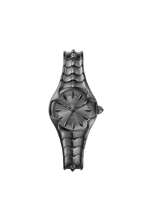 Vert three-hand gunmetal stainless steel watch
