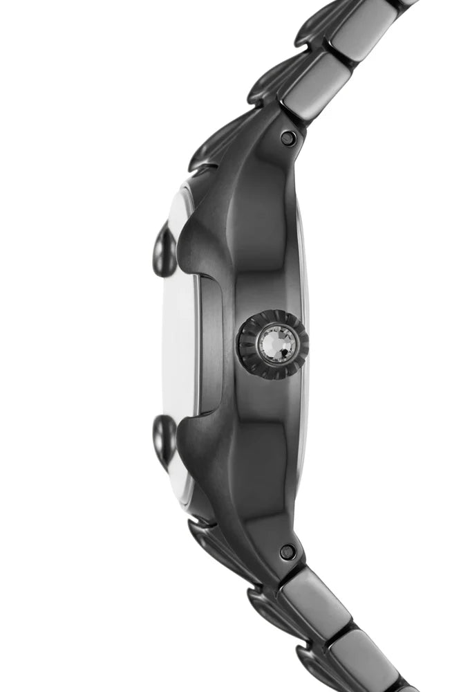 Vert three-hand gunmetal stainless steel watch