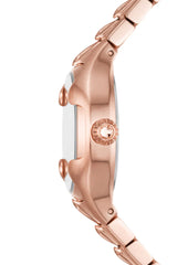 Vert three-hand rose gold-tone stainless steel watch