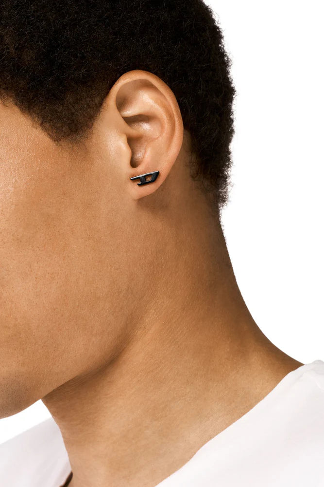 Men's Black Stainless Steel Stud Earring