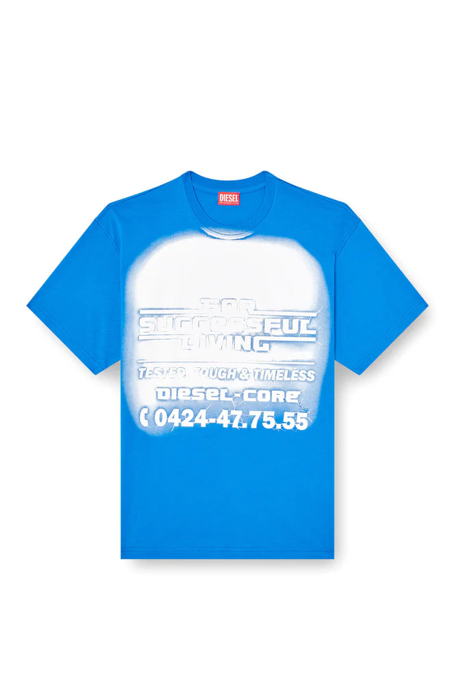 T-shirt with blowout logo graphic