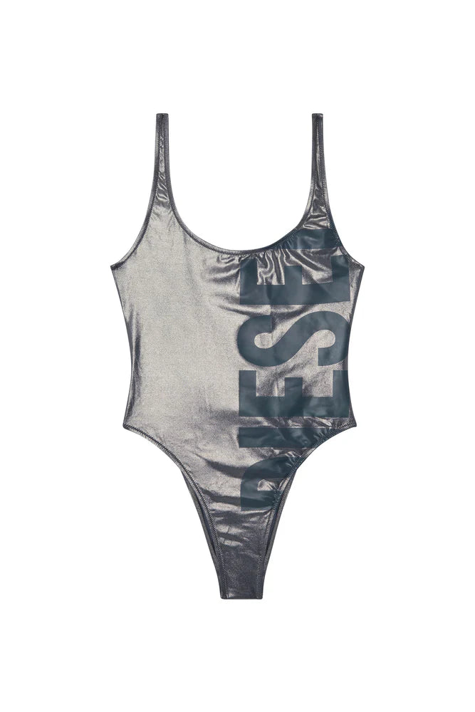 Metallic logo swimsuit