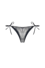 Metallic bikini bottoms with logo