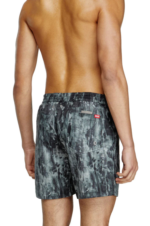 Mid-length swim shorts with graphic print