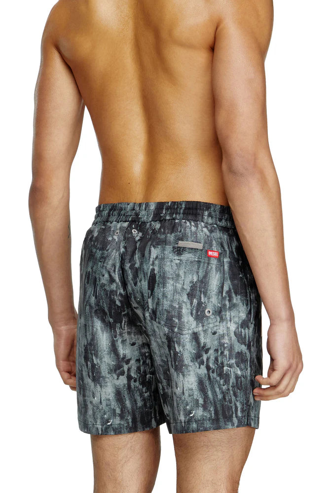 Mid-length swim shorts with graphic print