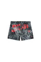 Mid-length swim shorts with graphic print
