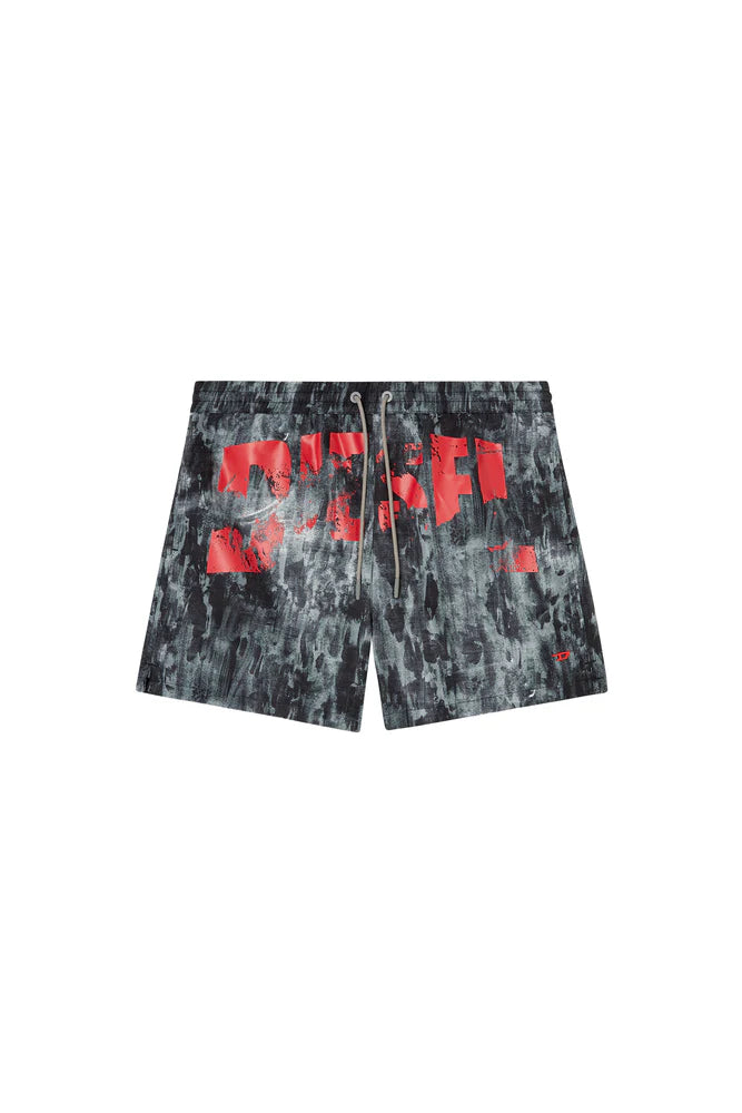 Mid-length swim shorts with graphic print