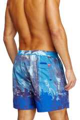 Mid-length swim shorts with graphic print