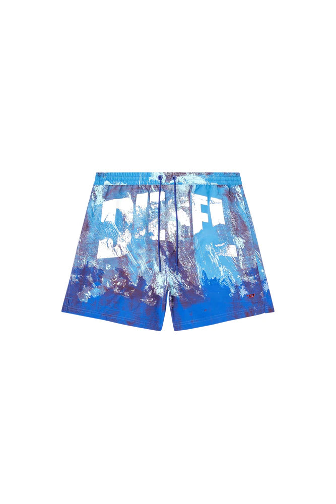 Mid-length swim shorts with graphic print