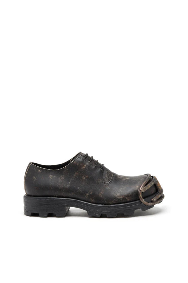 D-Hammer-Derby shoes in treated leather