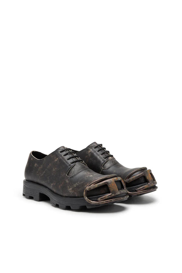 D-Hammer-Derby shoes in treated leather