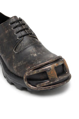 D-Hammer-Derby shoes in treated leather