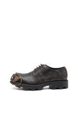 D-Hammer-Derby shoes in treated leather