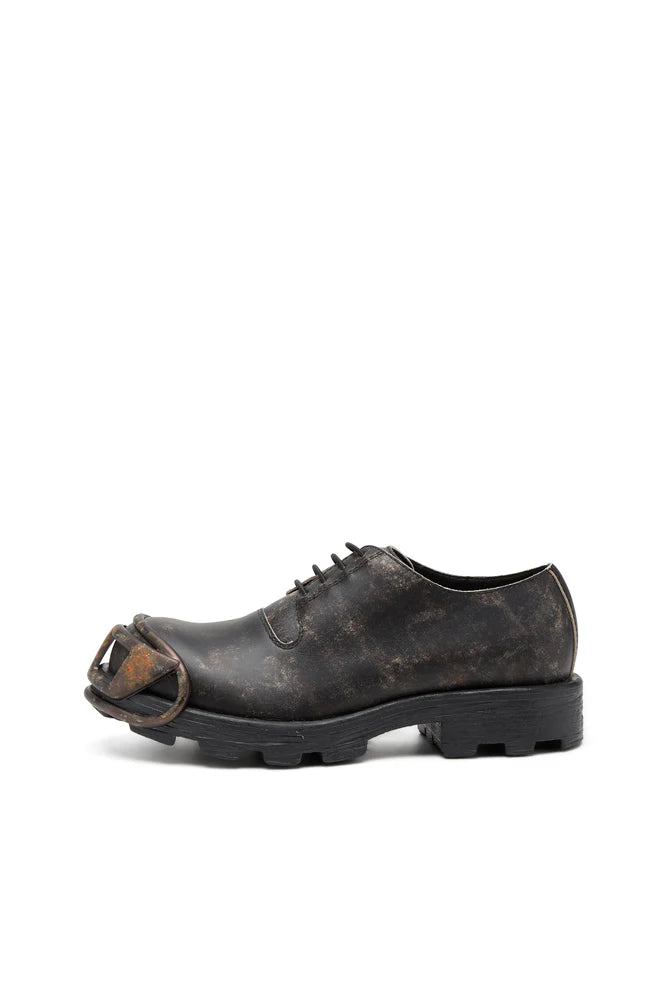 D-Hammer-Derby shoes in treated leather