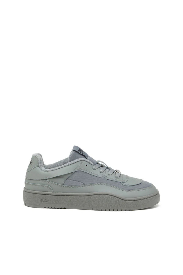 S-Oval Skate-Fabric-panelled leather sneakers