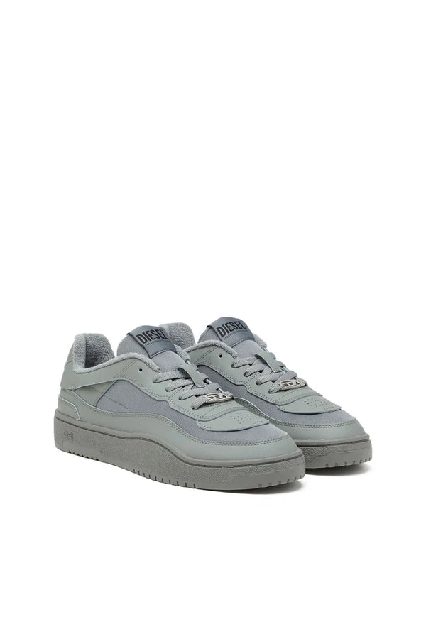 S-Oval Skate-Fabric-panelled leather sneakers