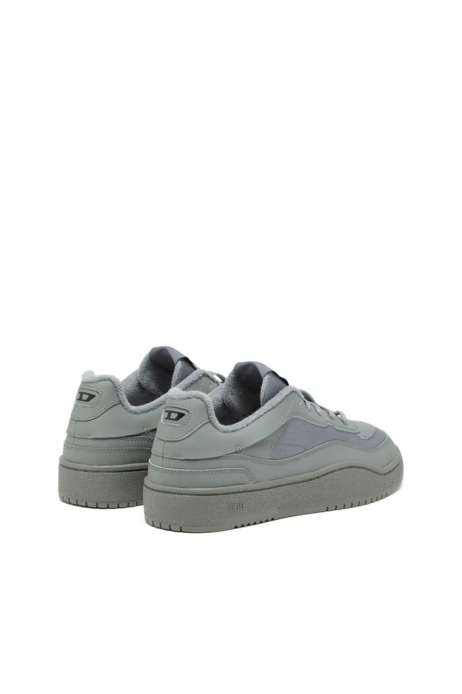 S-Oval Skate-Fabric-panelled leather sneakers